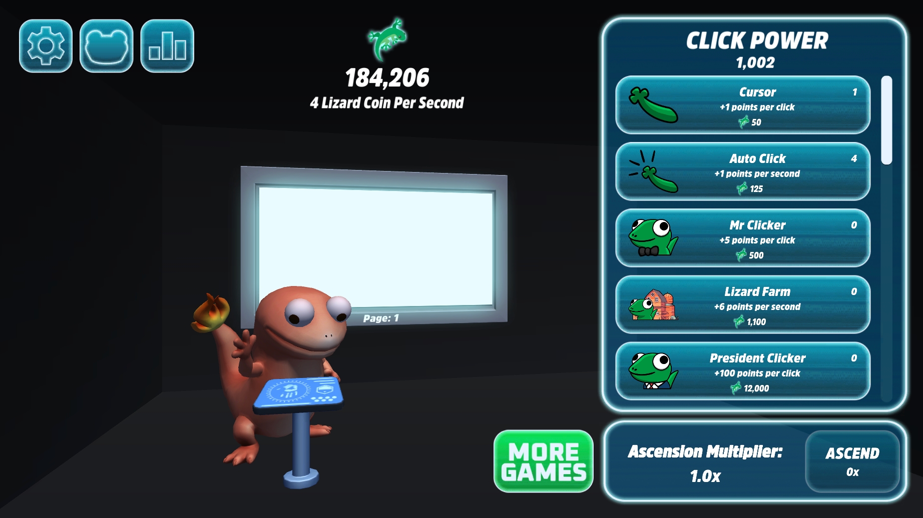 Lizard Lizard Clicker Main Game